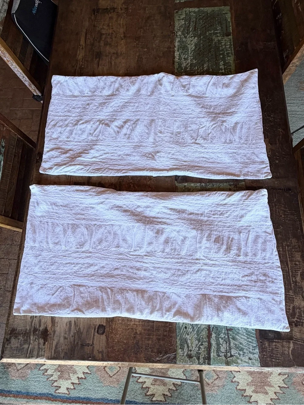 Madison Park White Textured Cotton King Pillowcases Pair – 18” x 34”